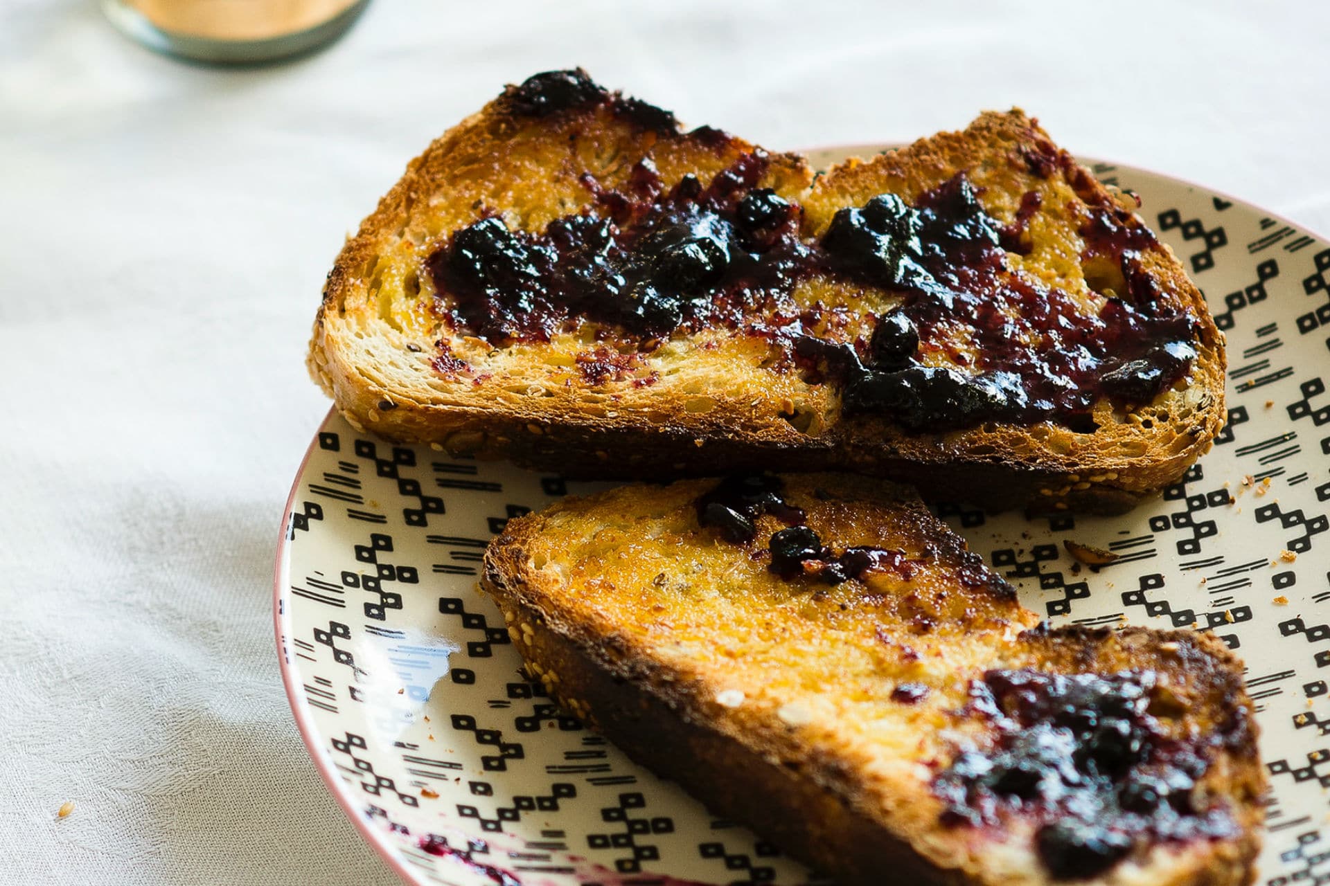 toast with fruit jam