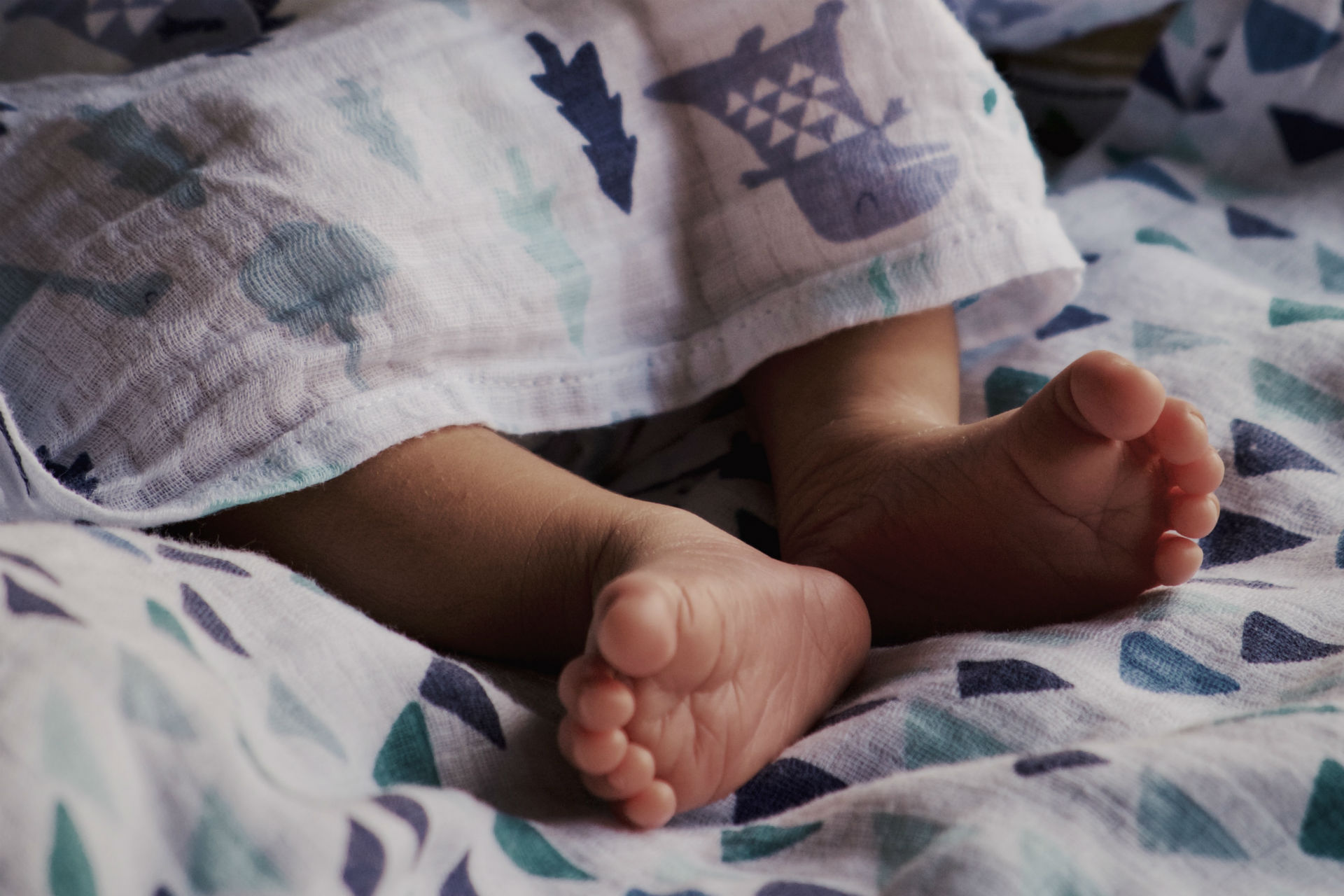 baby's feet in a blanket
