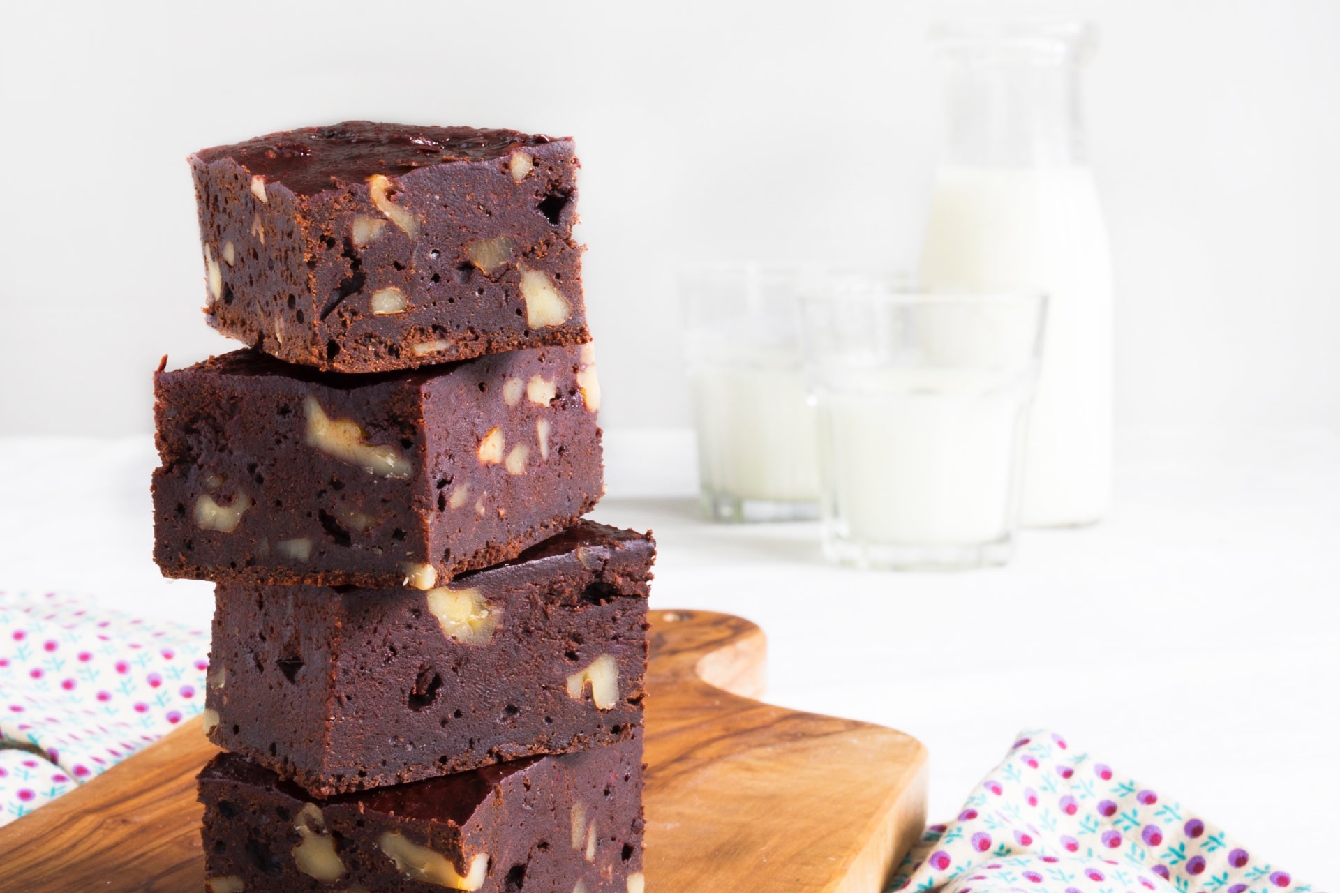 pile of brownies on a cutting board