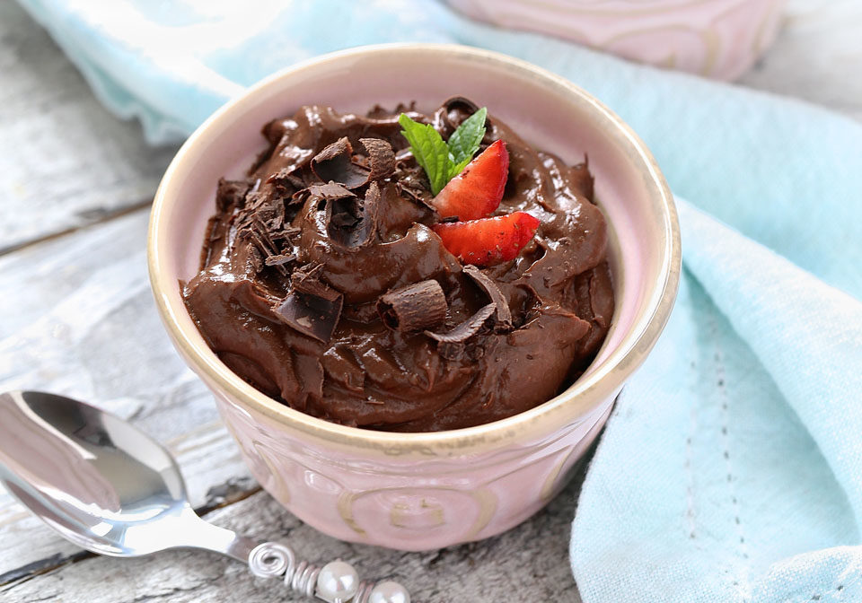 bowl of chocolate pudding