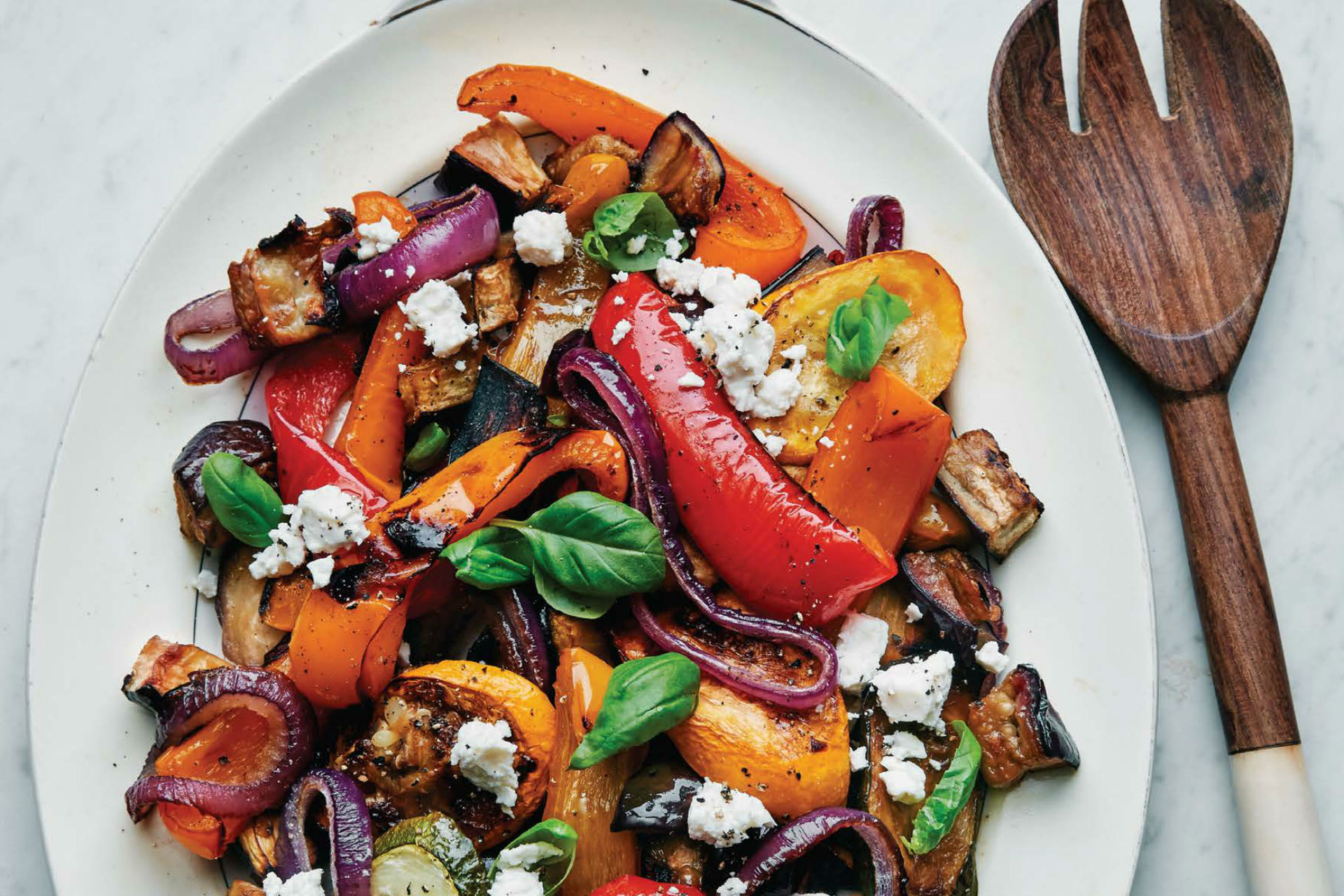 roasted vegetables on a plate