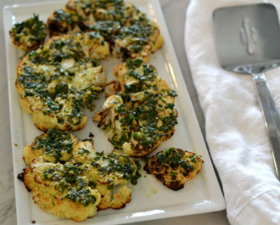 Charred cauliflower with herb pesto - 42 recipes to make your holiday meal the best
