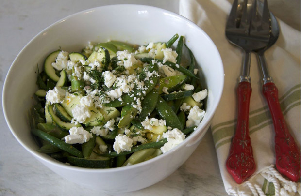 Green vegetable salad with feta and dill - 14 of our fave summer recipes