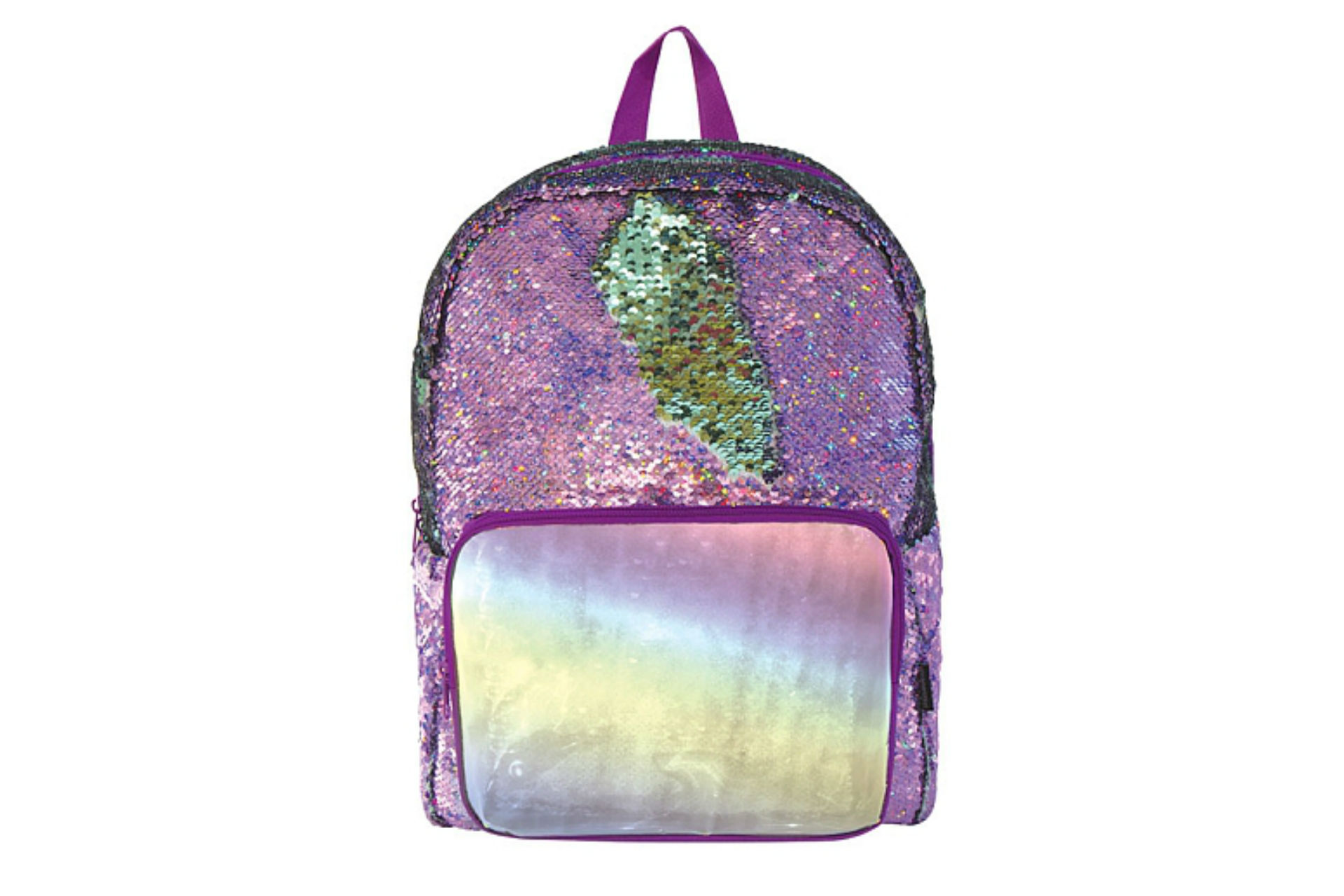 purple sequin backpack