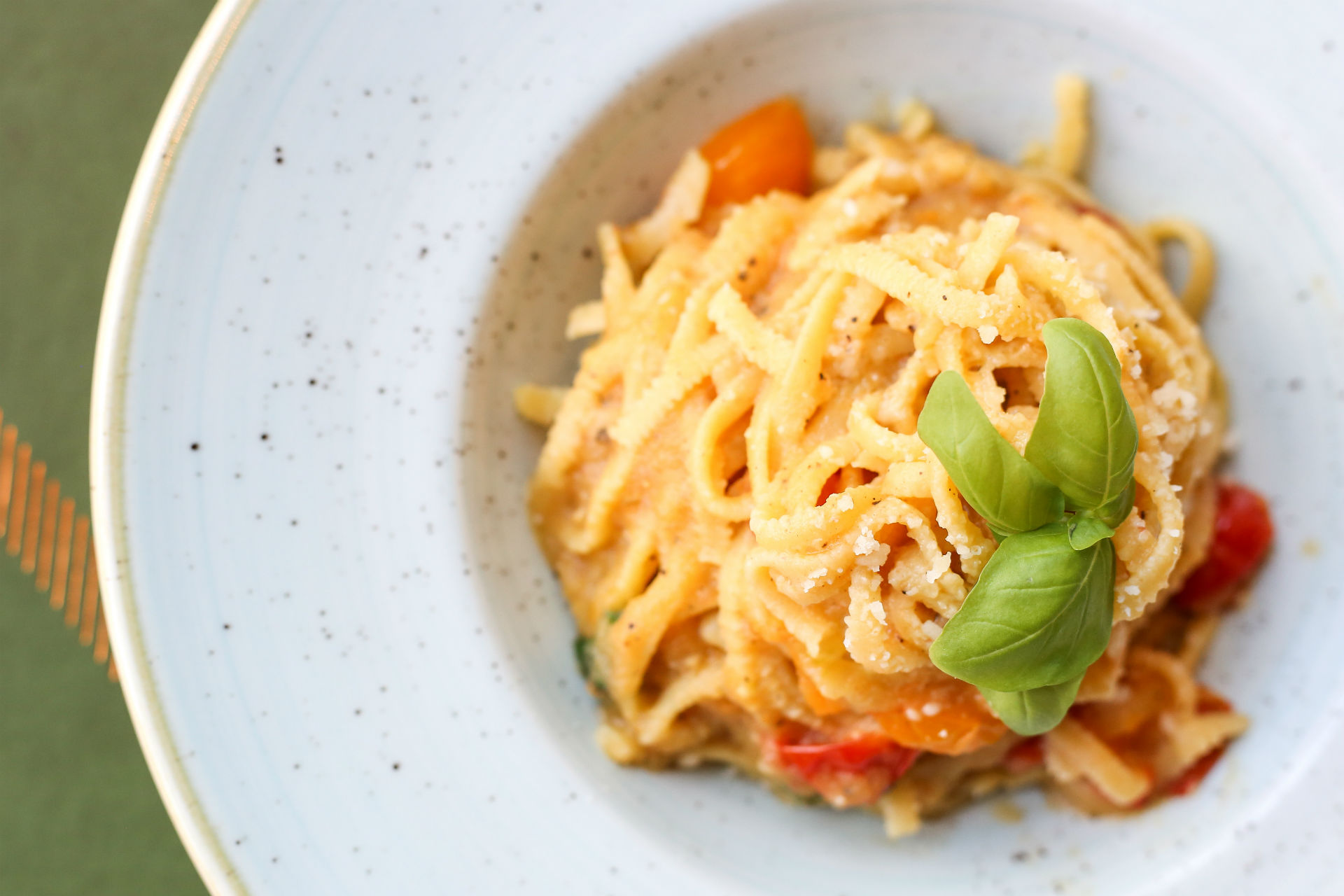 Plate of cheesy pasta