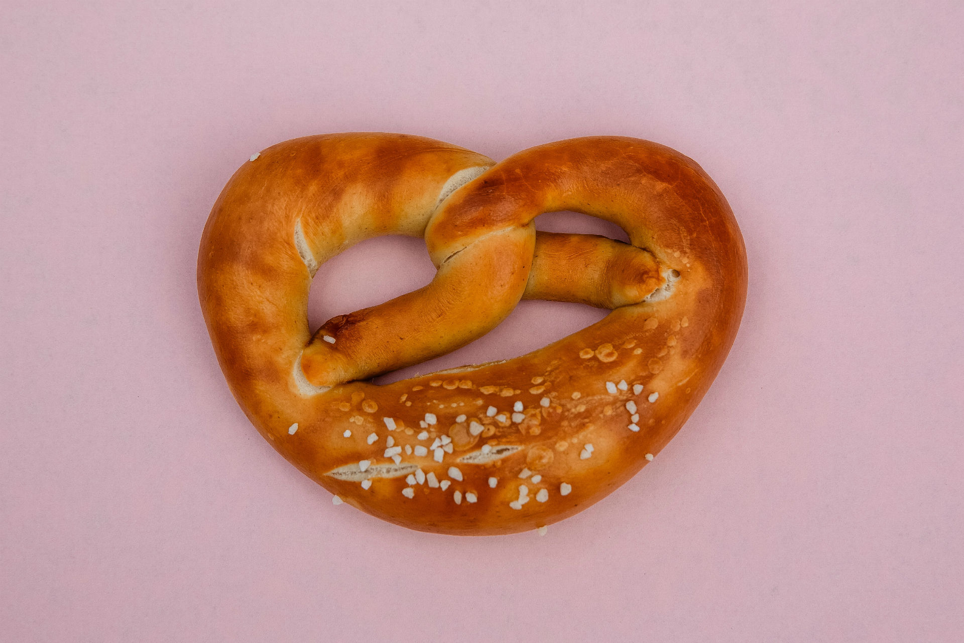 pretzel on a pink background