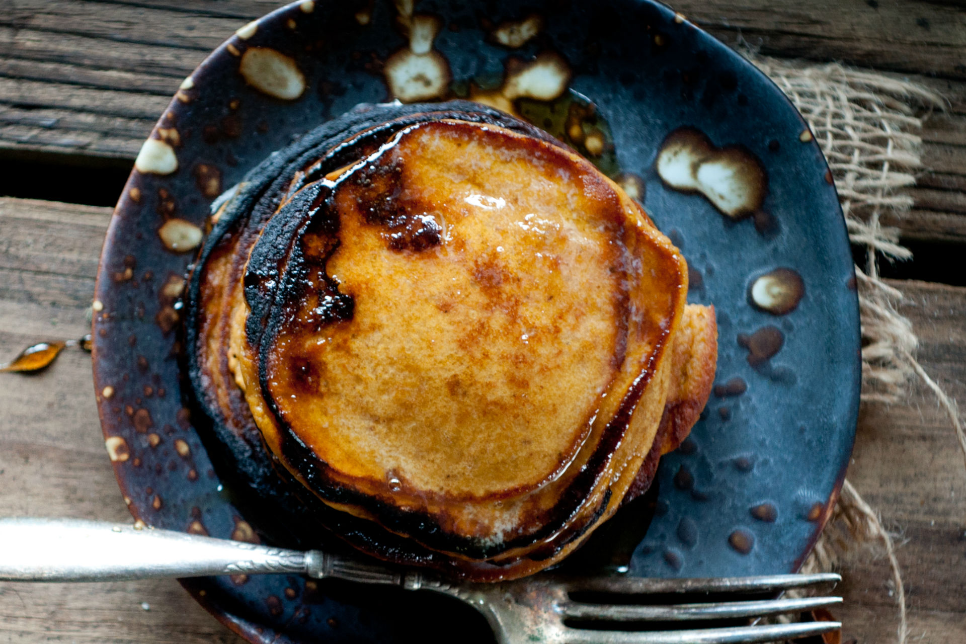 stack of sweet potato pancakes