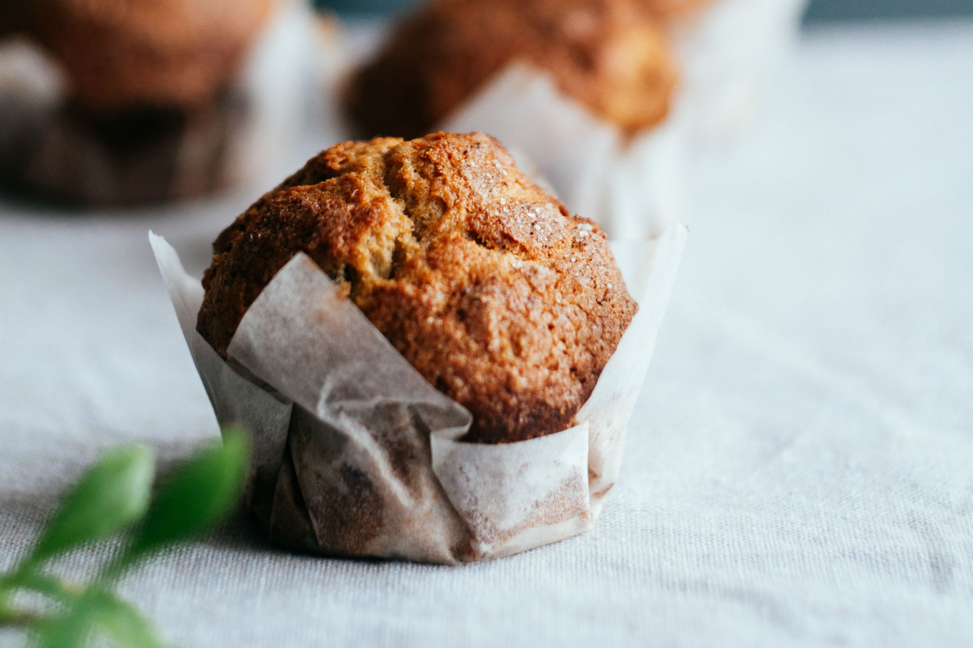 muffin wrapped in parchment paper