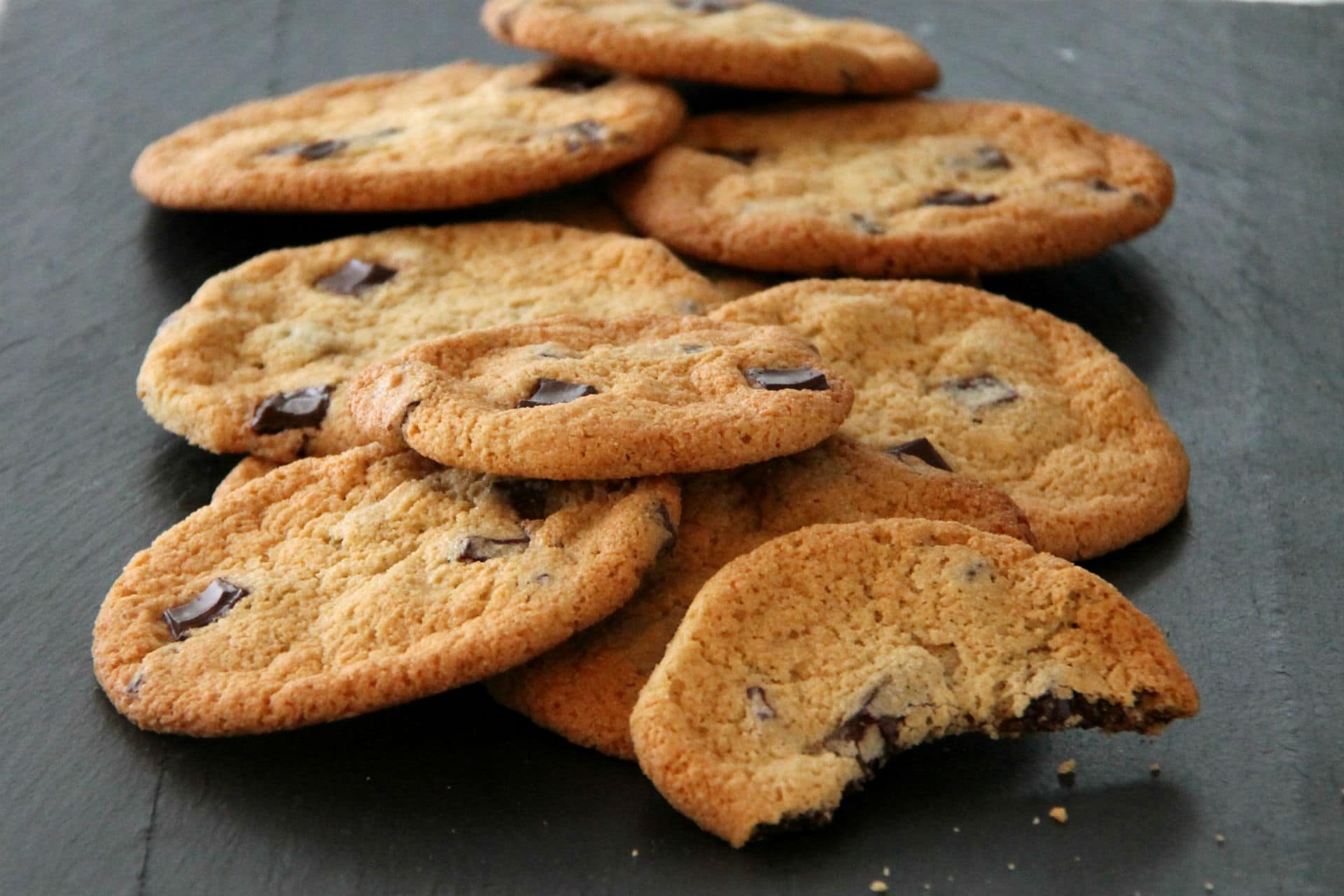 Stack of chocolate chip cookies