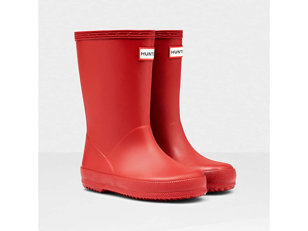 Red hunter rain boots