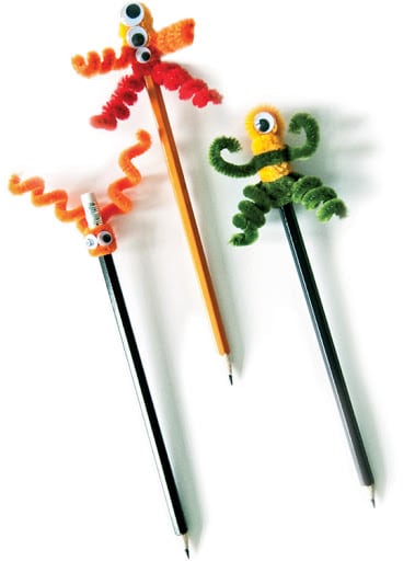 Pipe cleaner toppers - pipe cleaner pencil toppers