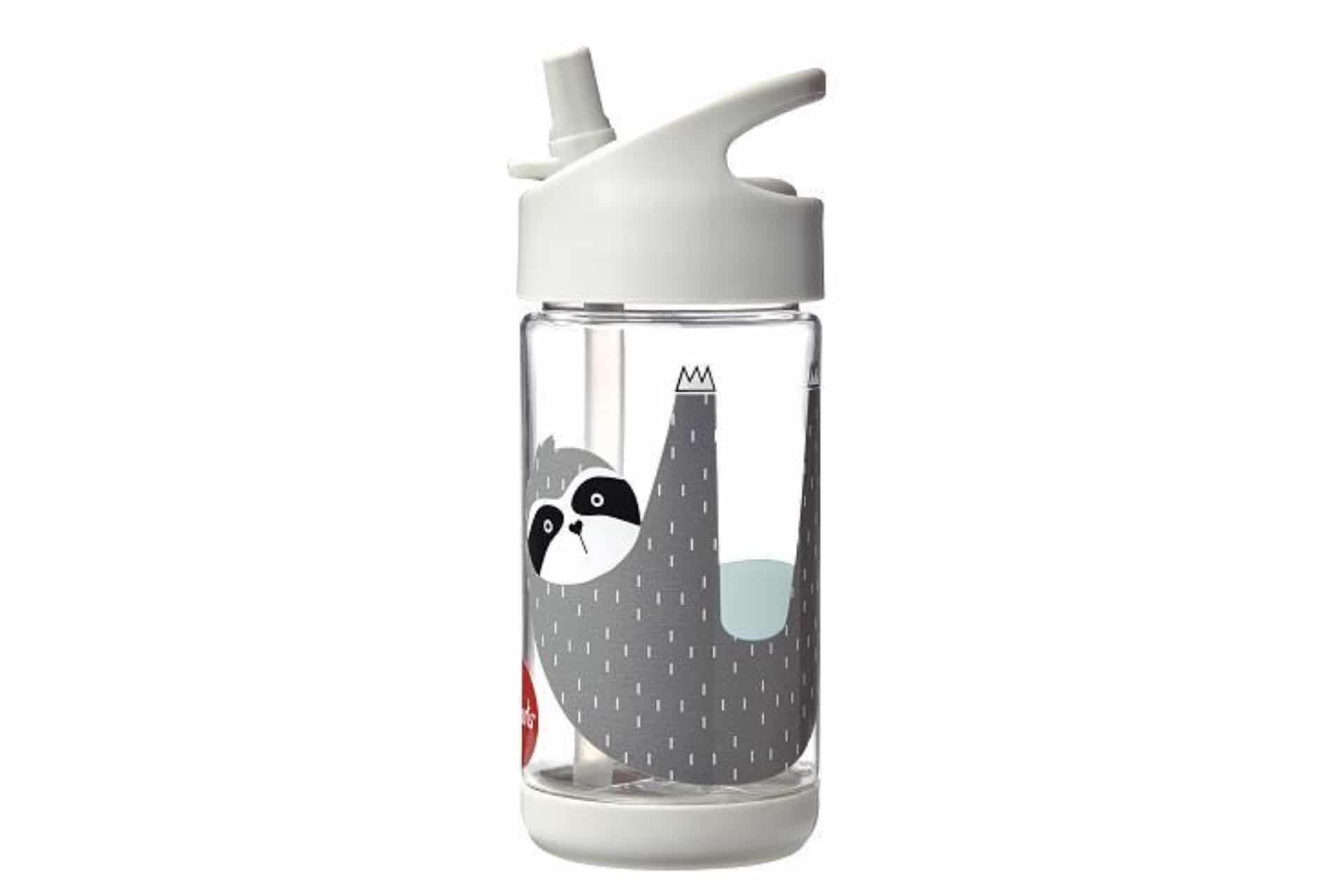 water bottle with spout and sloth design