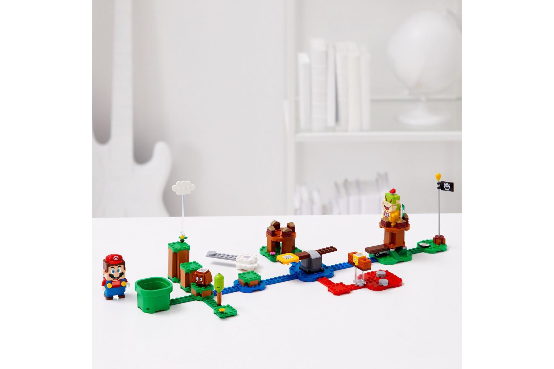 Mario and Luigi LEGO figurines with accessories