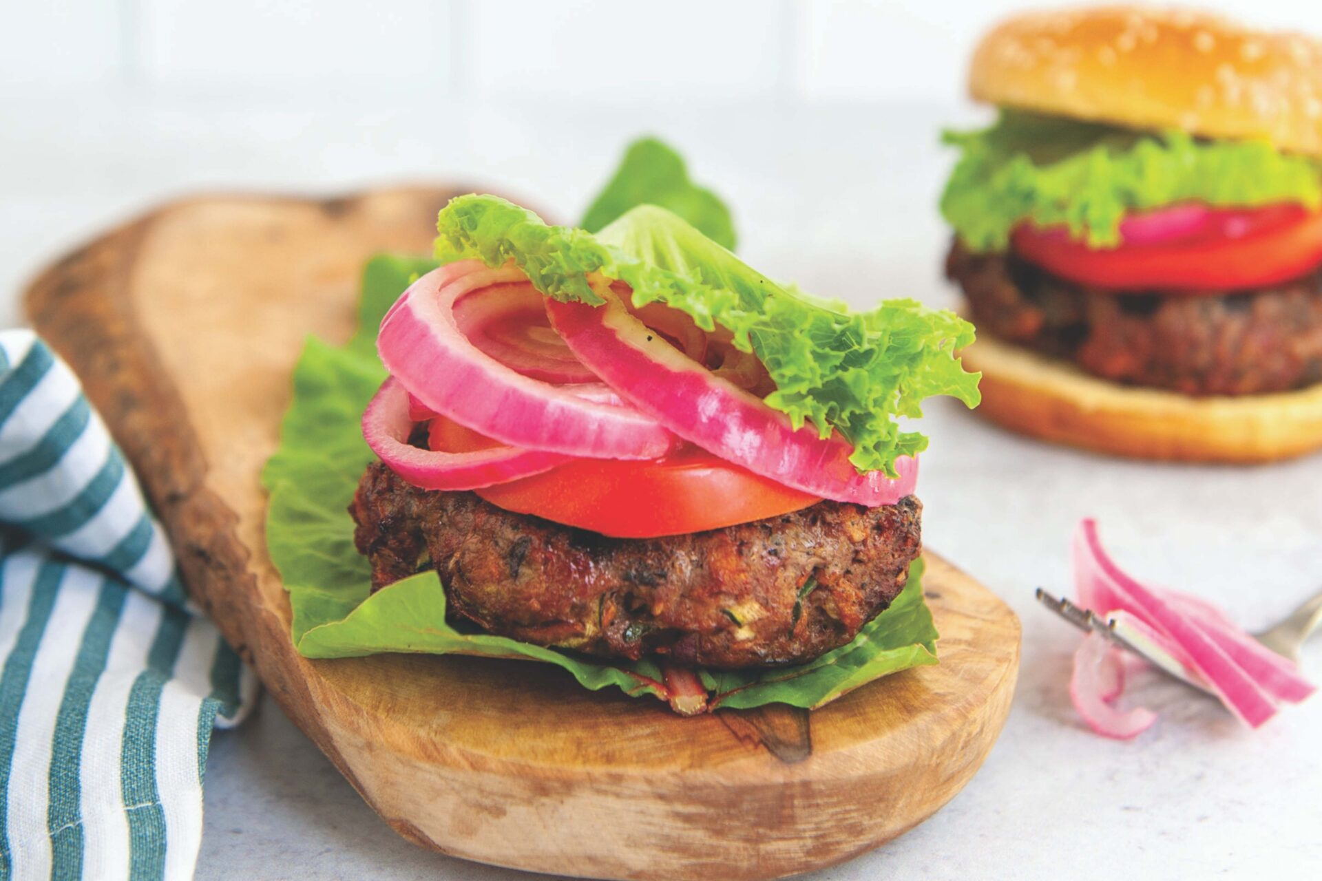 Veggie burgers with all the toppings