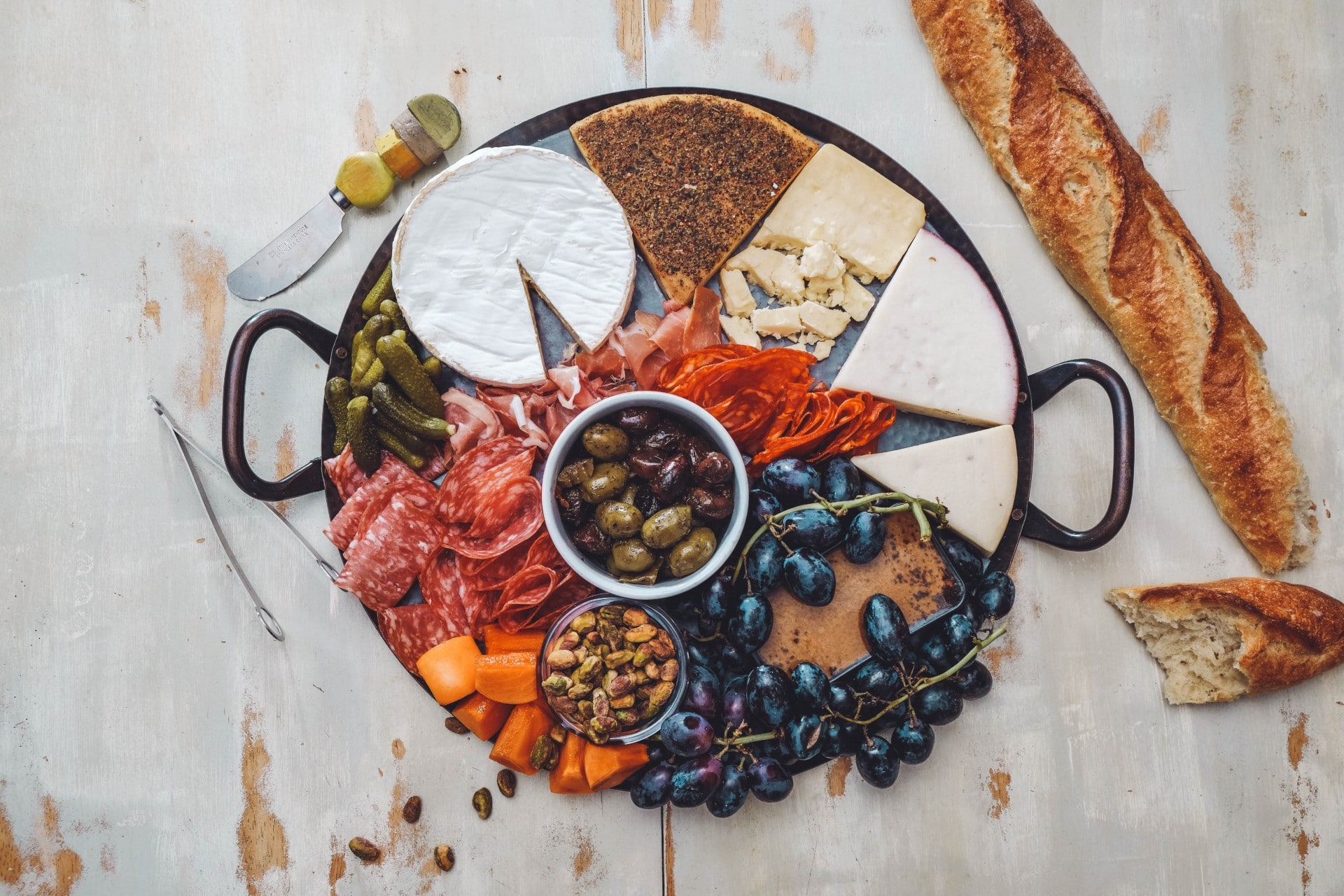 a cheese and meat charcuterie board