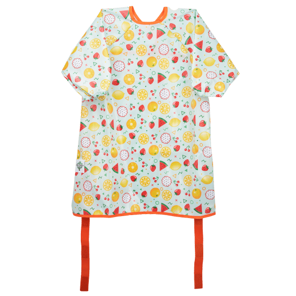 Hemal baby bib lifestyle images - shishu creations baby coverall weaning bib