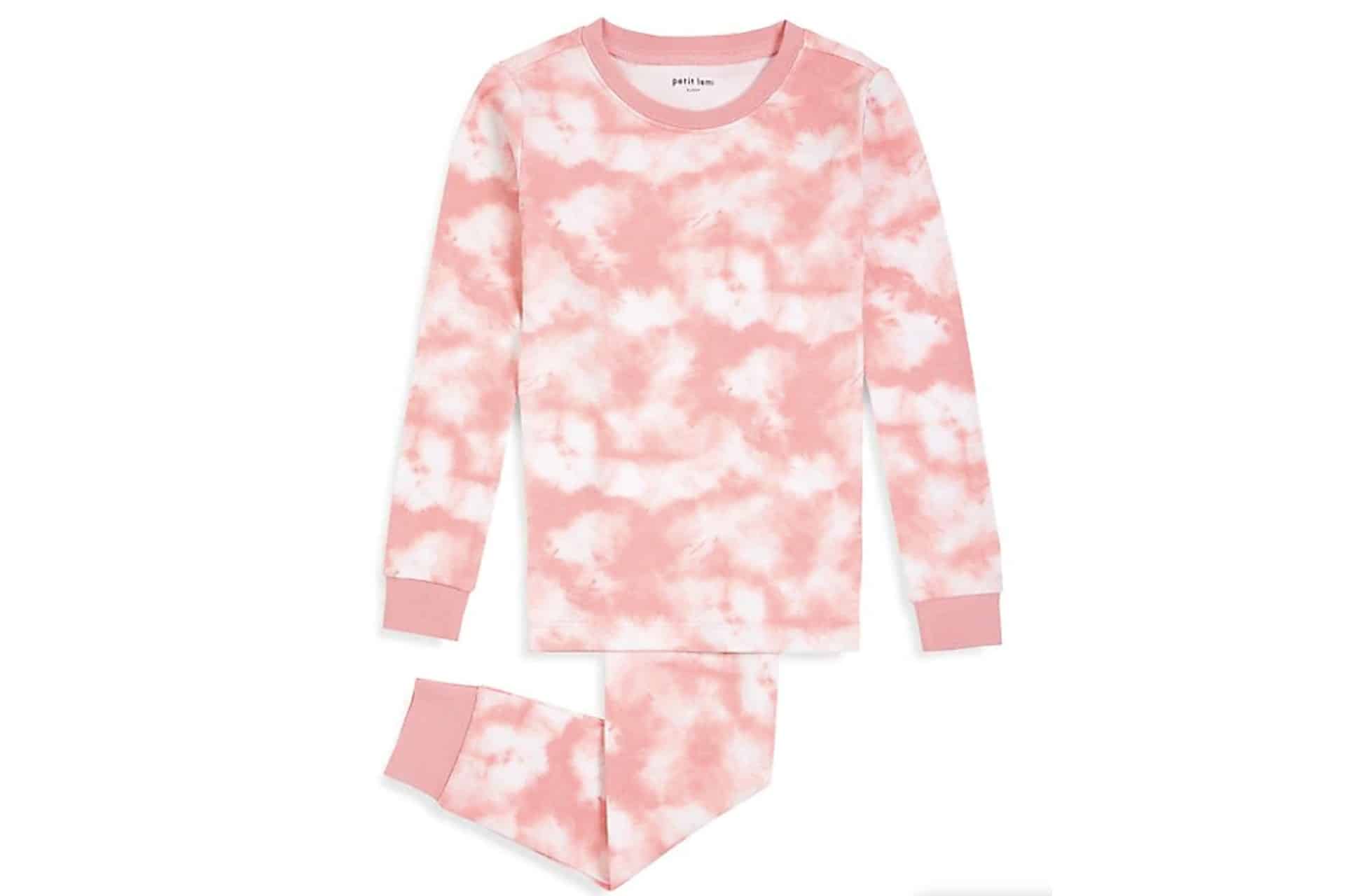 pink pjs on a white background for valentine's day